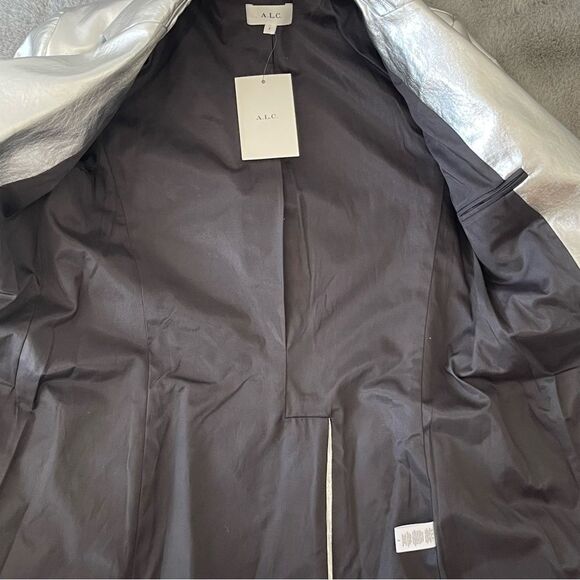 NWT A.L.C Dakota Jacket Metallic silver size 2 - Picture 10 of 16